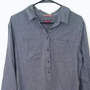 Merona dot chambray shirtdress tunic dress size M